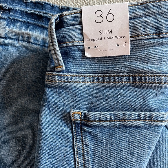 Mango Cropped Mid Rise Jeans - Sz 36 / 4 - Picture 4 of 7